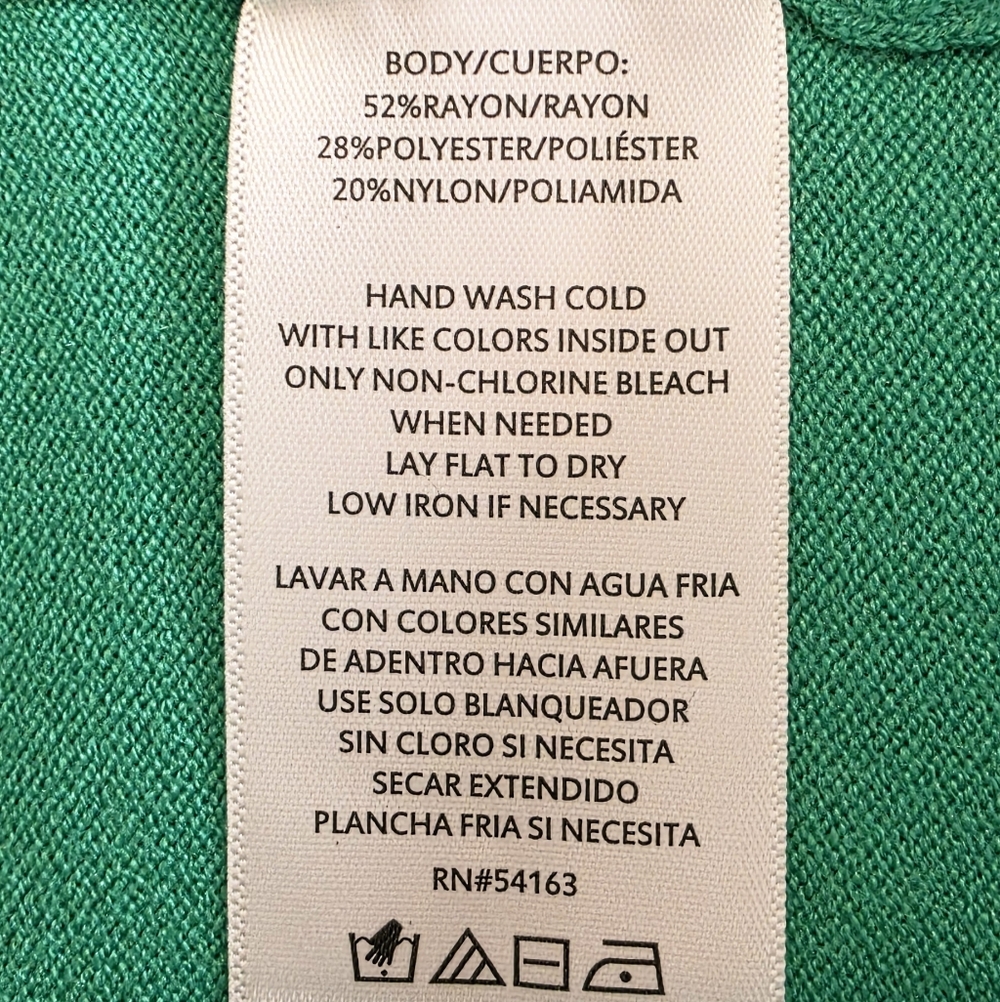 DKNY Kelly Green Collared Sleeveless Sweater Size M - Picture 6 of 6